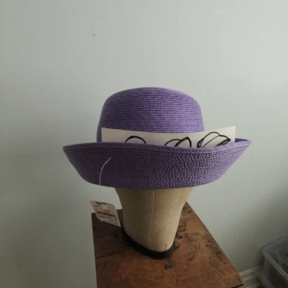 1970’s Convertible Straw Wide Brimmed Sun Hat - Picture 2 of 6